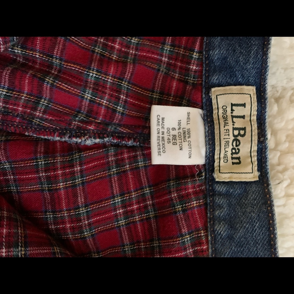LLBean 100% Cotton Lined Jeans